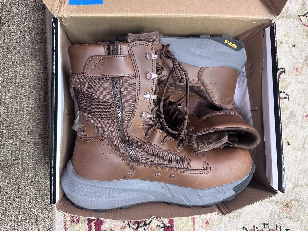 NORTIV 8 Men's Composite Toe Work Boots Dark Brown NMUMIB2506 Size 10.5 Side Zip